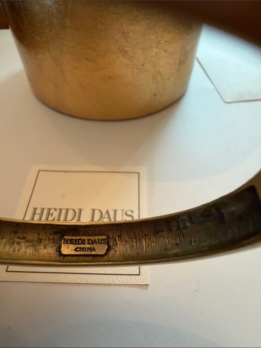 Heidi Daus Vintage Aqua, Olive & Amethyst Crystal Bangle Bracelet - Picture 6 of 6